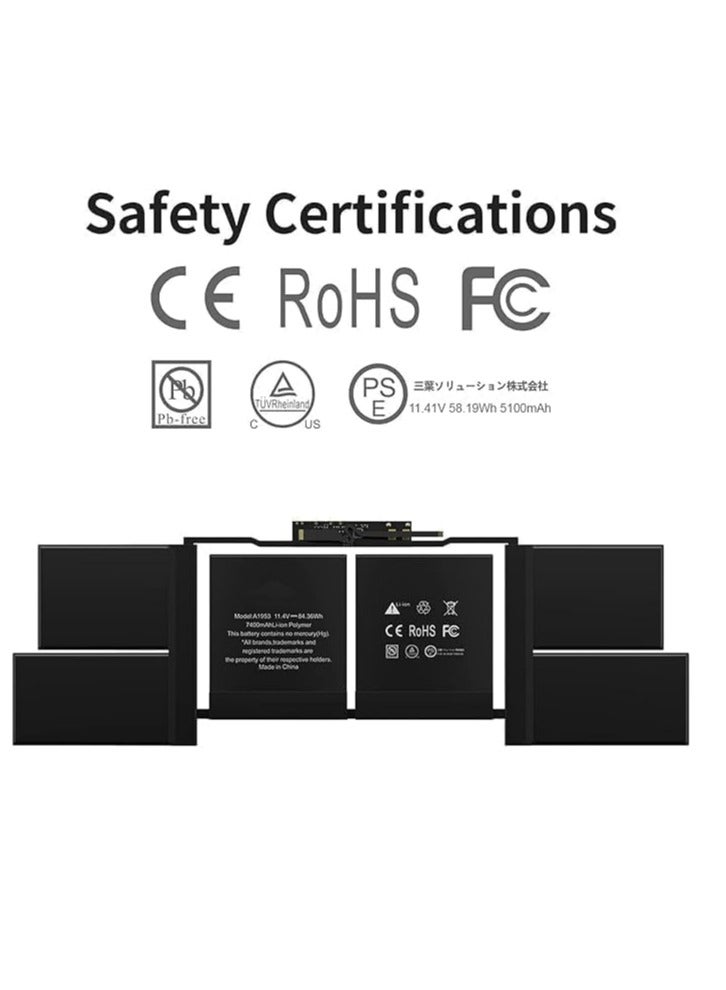 A1990 A1953 Replacement Battery for MacBook Pro 15-Inch (2018–2019) – 11.4V 84.36Wh - Image 4